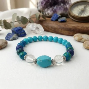 Krizokolla, lapis, hegyikristály